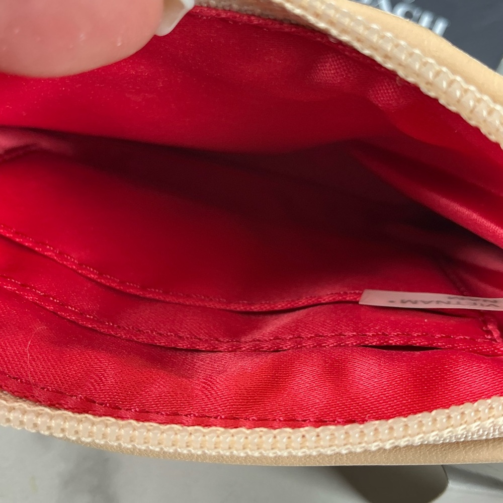 New Coach Signature Brown Vermillion Wristlet Bag with Red White Stripe‎ - Picture 8 of 10